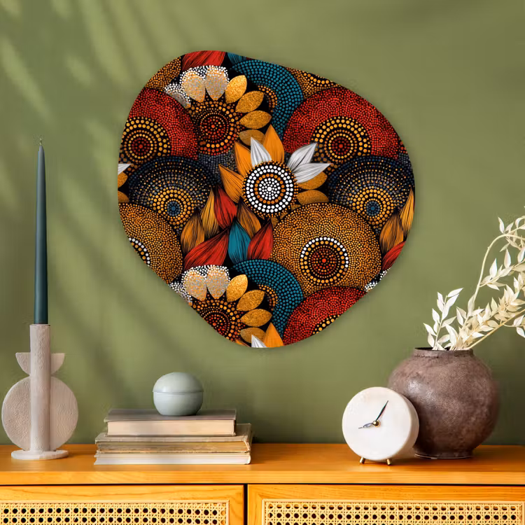 Organisch schilderij aluminium - Kleurrijk - Aboriginal - Dot Painting - Botanisch - Patroon — 2