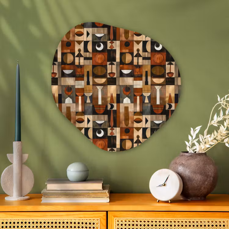 Organisch schilderij aluminium - Terracotta - Geometrisch - Mid-Century - Patroon — 2