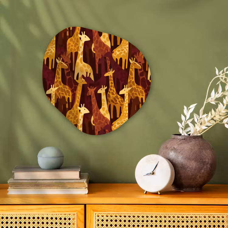 Organisch schilderij forex - Bruin - Giraffen - Safari - Patroon — 2