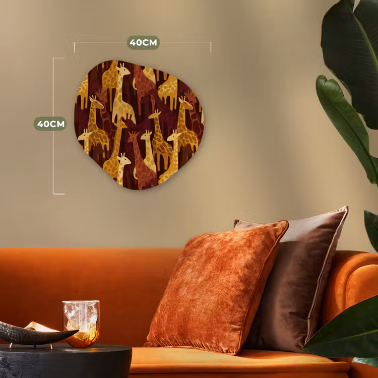 Organisch schilderij forex - Bruin - Giraffen - Safari - Patroon — 4