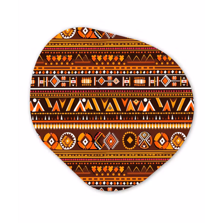 Organisch schilderij forex - Oranje - Etnisch - Tribaal - Geometrisch - Patroon — 1