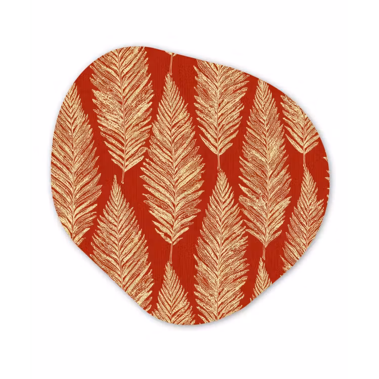 Organisch schilderij forex - Rood - Botanisch - Varen - Patroon — 1