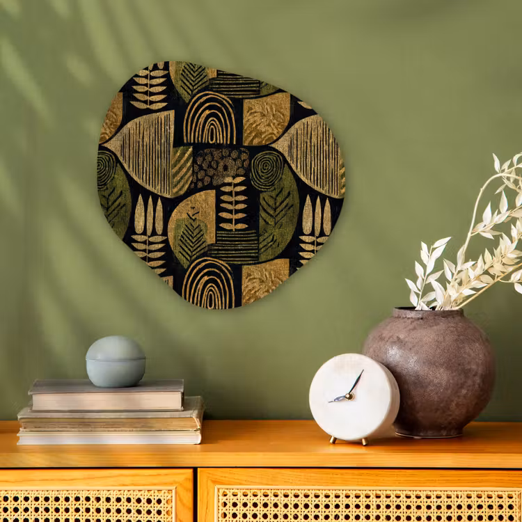 Organisch schilderij forex - Zwart - Okergeel - Botanisch - Textuur — 2