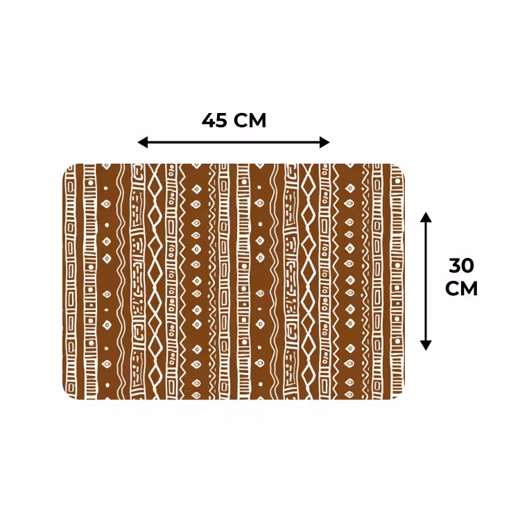 Placemat - 6 stuks - Chocoladebruin - Etnisch - Tribaal - Patroon — 3