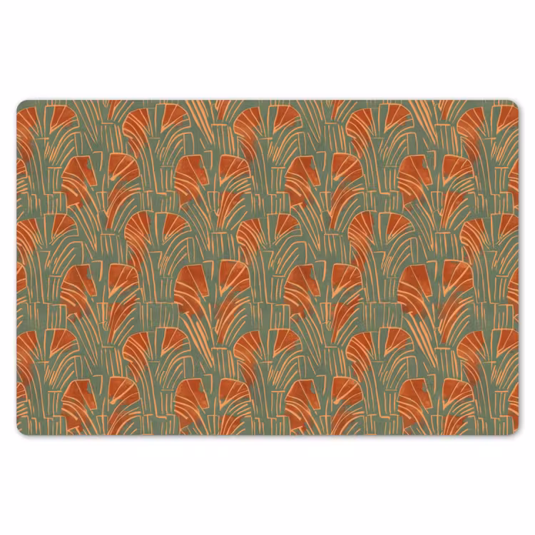 Placemat - 6 stuks - Groen - Terracotta - Deco - Waaiers — 7