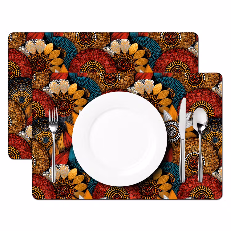 Placemat - 6 stuks - Kleurrijk - Aboriginal - Dot Painting - Botanisch - Patroon — 2