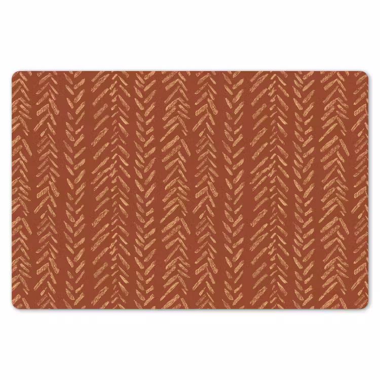Placemat - 6 stuks - Terracotta - Visgraat - Ambachtelijk - Patroon — 7