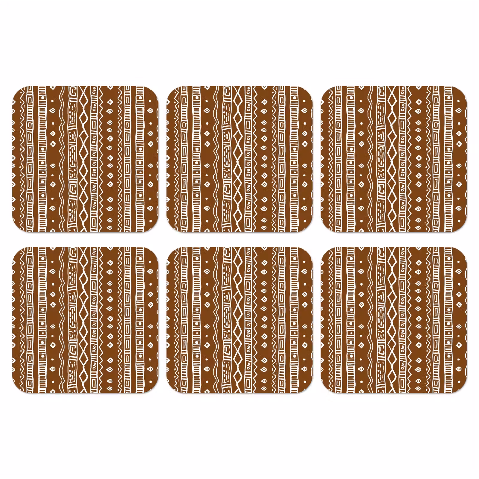 Onderzetter - Chocoladebruin - Etnisch - Tribaal - Patroon — 1