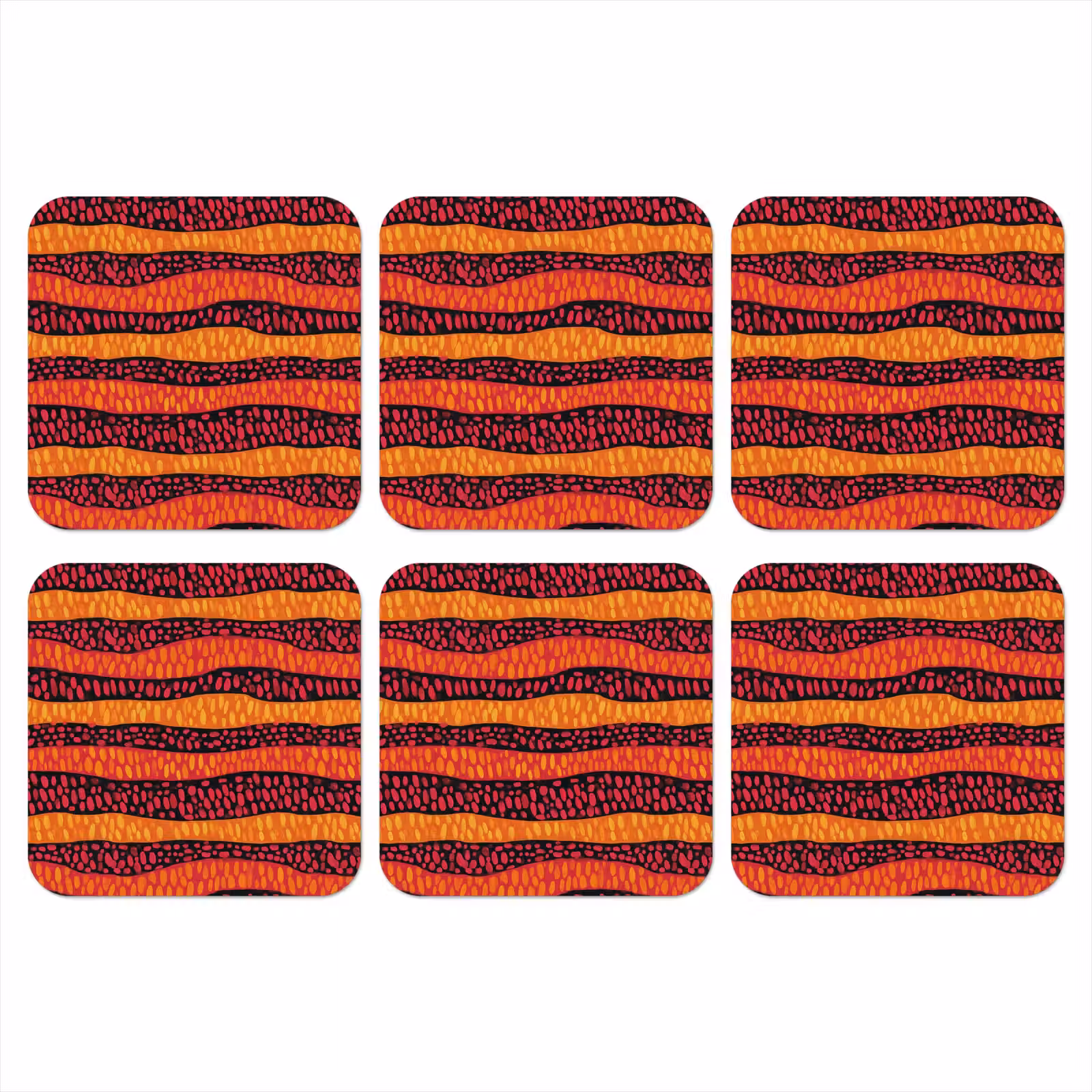 Onderzetter - Oranje - Roze - Expressief - Patroon — 1