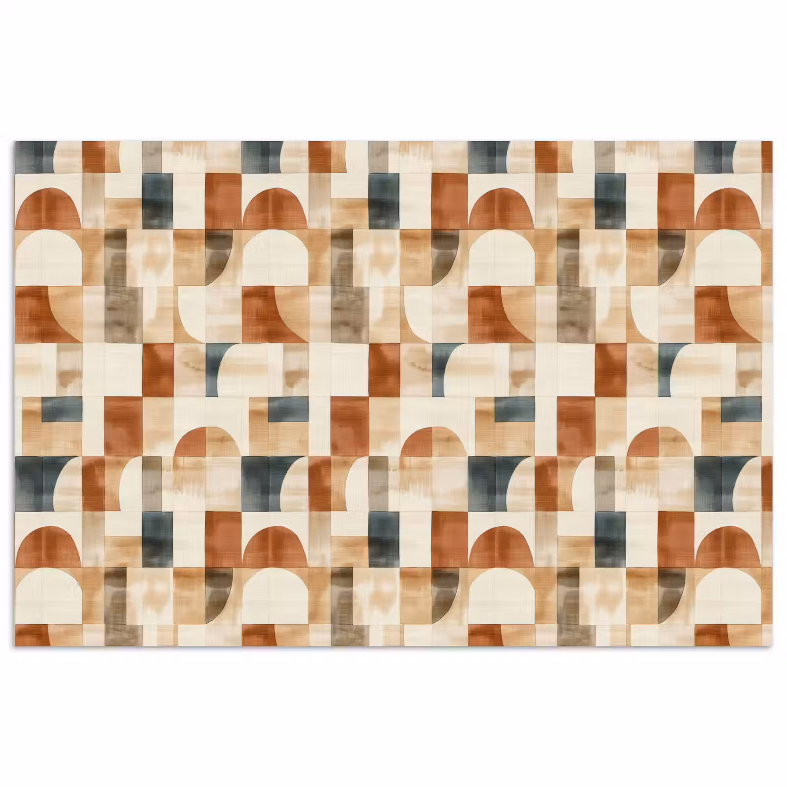 Poster - Terracotta - Geometrisch - Aquarel - Textuur — 1