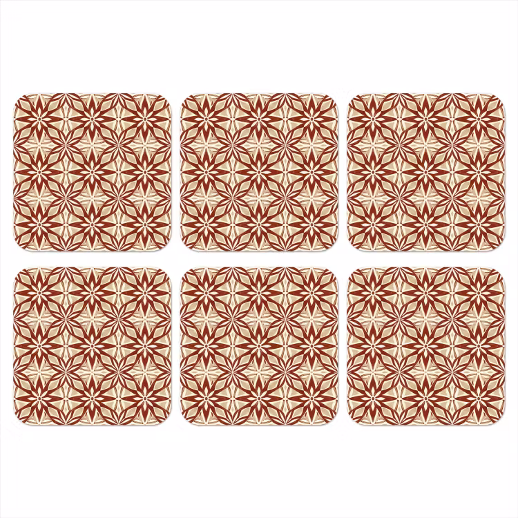 Onderzetter - Bordeauxrood - Geometrisch - Tegel - Patroon — 1
