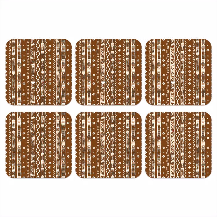 Onderzetter - Chocoladebruin - Etnisch - Tribaal - Patroon — 1