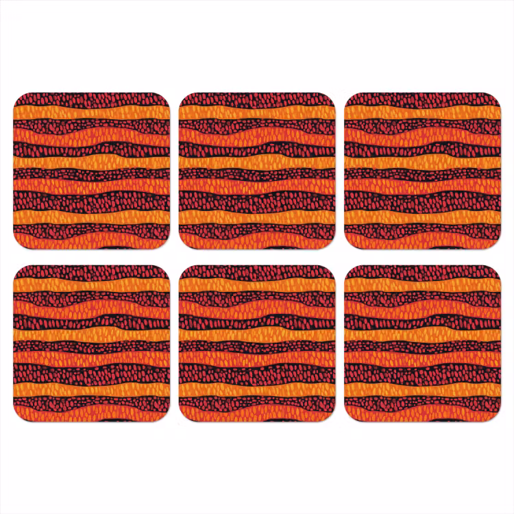 Onderzetter - Oranje - Roze - Expressief - Patroon — 1