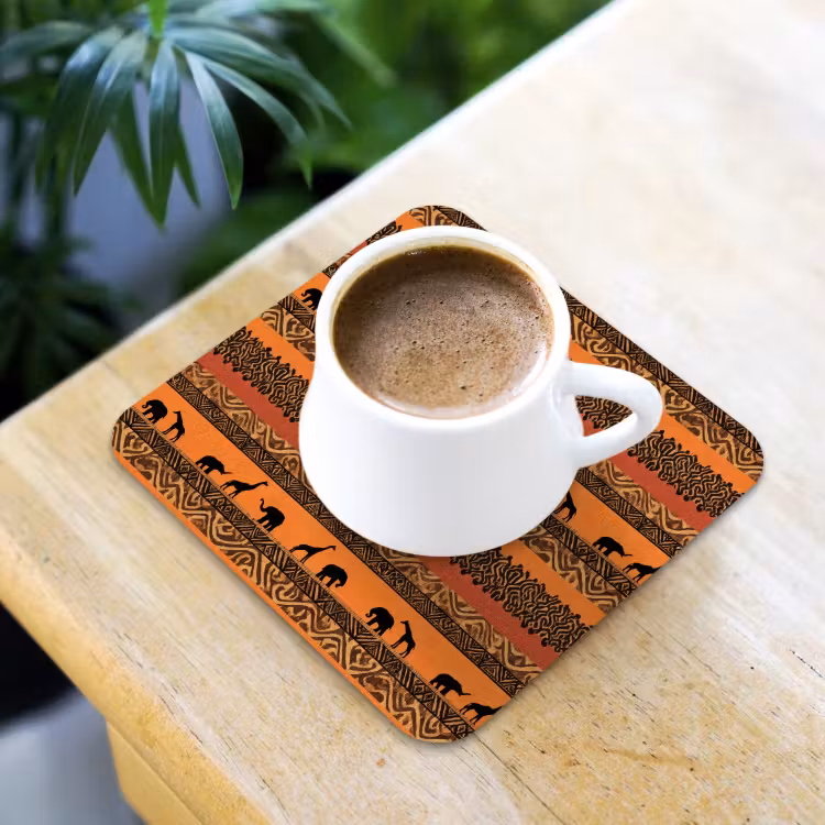 Onderzetter - Oranje - Safari - Afrikaans - Dieren - Patroon — 3