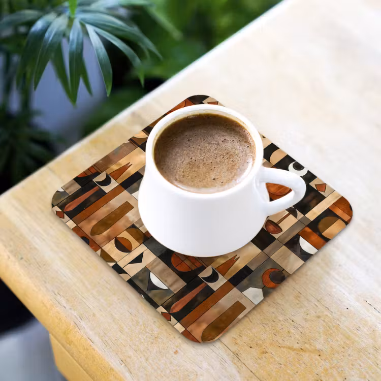 Onderzetter - Terracotta - Geometrisch - Mid-Century - Patroon — 3