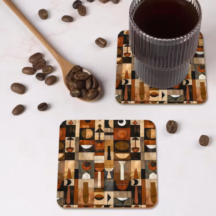 Onderzetter - Terracotta - Geometrisch - Mid-Century - Patroon — 4
