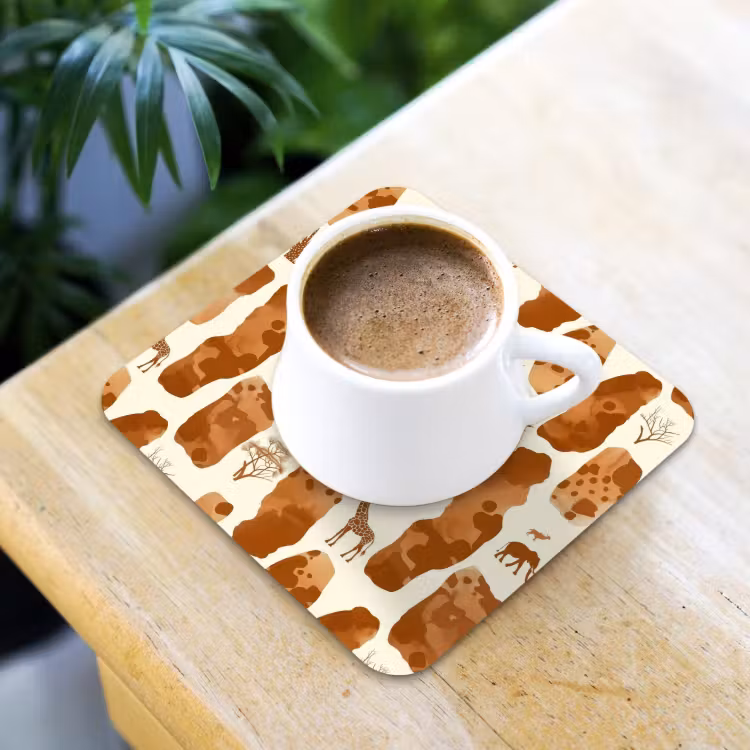 Onderzetter - Terracotta - Safari - Dieren - Patroon — 3