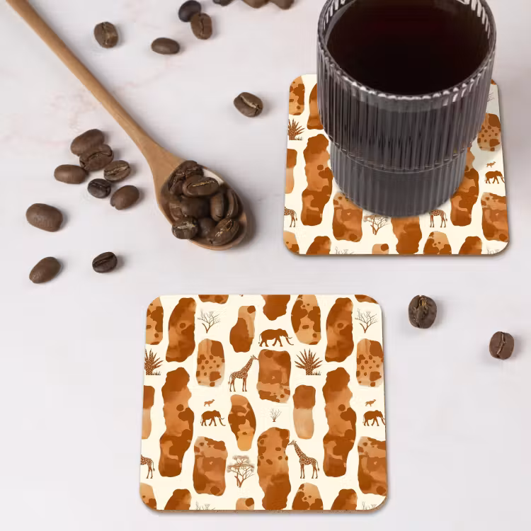 Onderzetter - Terracotta - Safari - Dieren - Patroon — 4