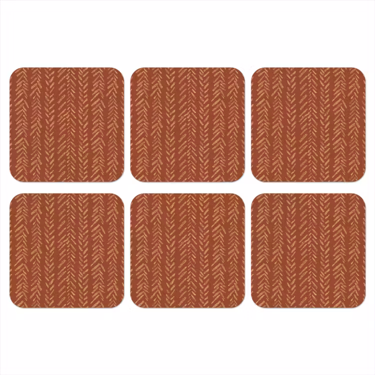 Onderzetter - Terracotta - Visgraat - Ambachtelijk - Patroon — 1