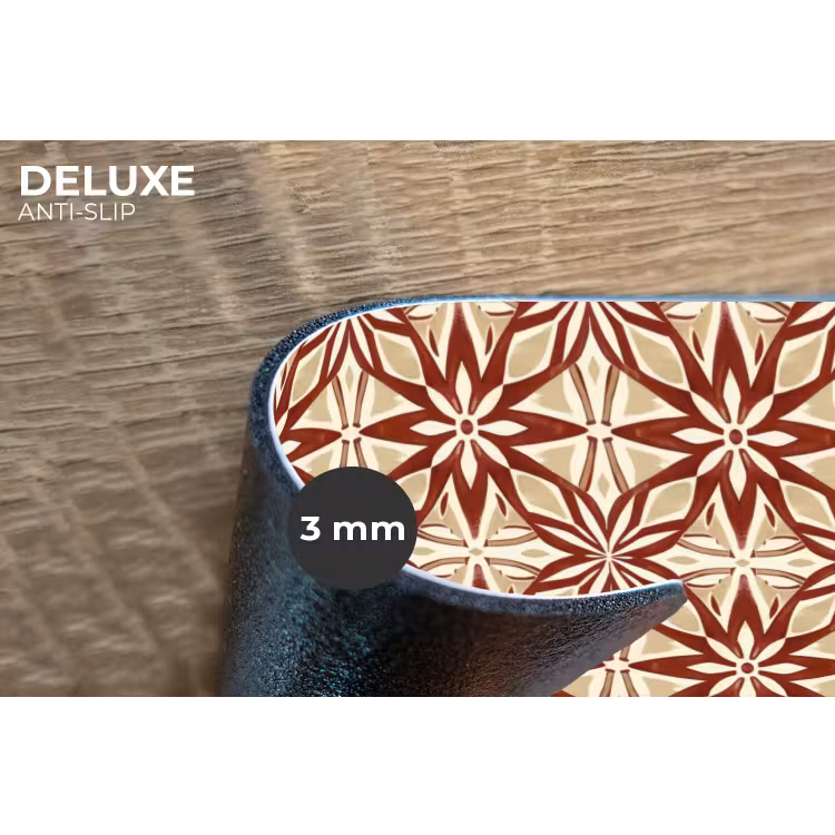 Placemat - 6 stuks - Bordeauxrood - Geometrisch - Tegel - Patroon — 4