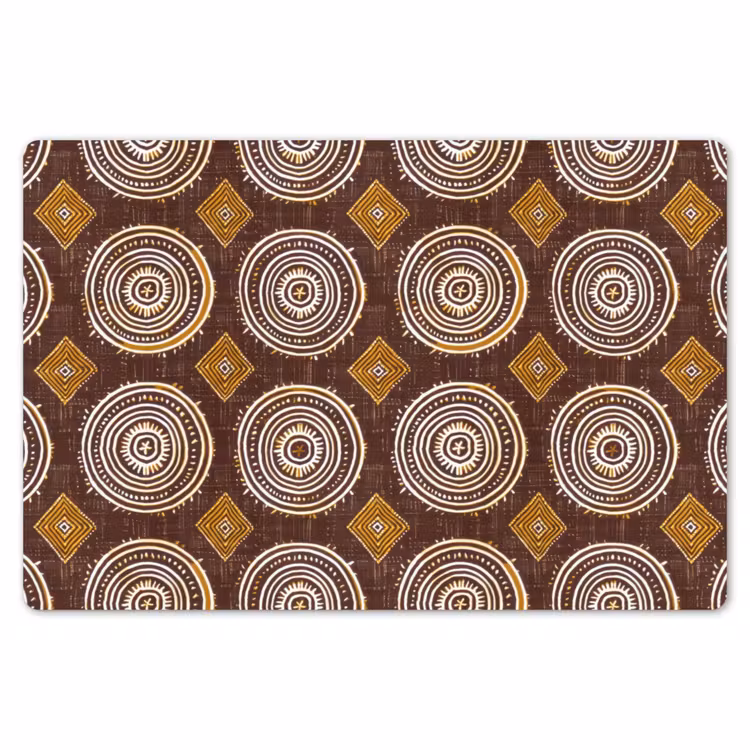 Placemat - 6 stuks - Chocoladebruin - Etnisch - Tribaal - Cirkels - Patroon — 7