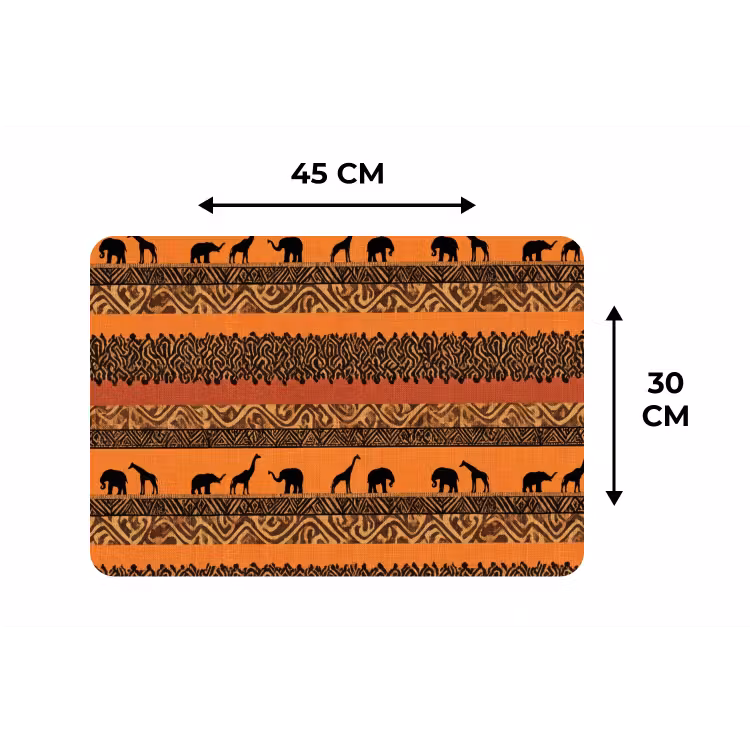 Placemat - 6 stuks - Oranje - Safari - Afrikaans - Dieren - Patroon — 3