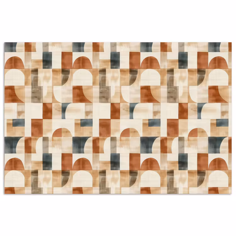 Poster - Terracotta - Geometrisch - Aquarel - Textuur — 1