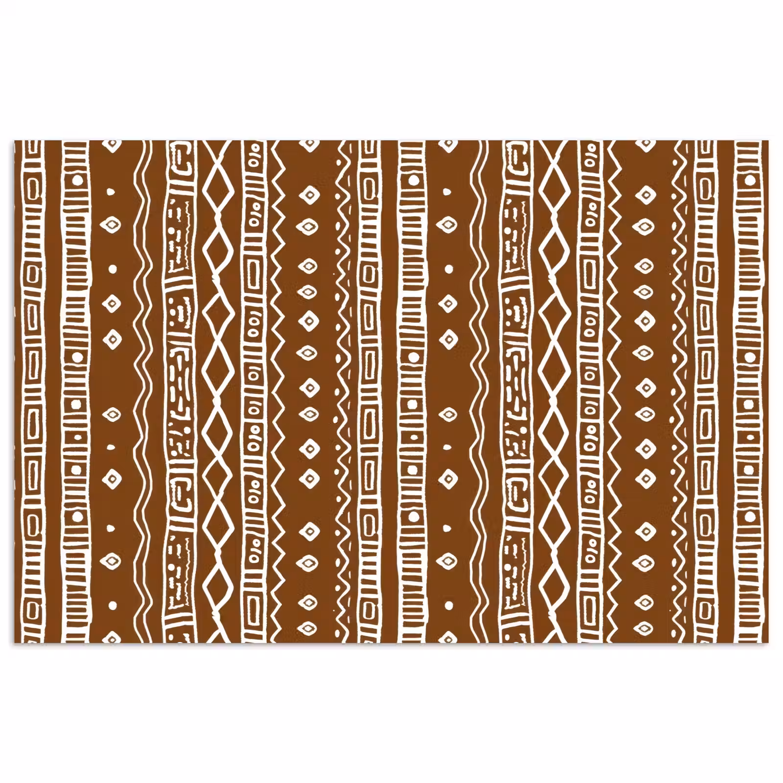 Poster - Chocoladebruin - Etnisch - Tribaal - Patroon — 1
