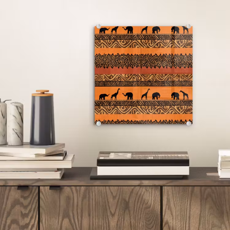 Glas schilderij - Oranje - Safari - Afrikaans - Dieren - Patroon — 2