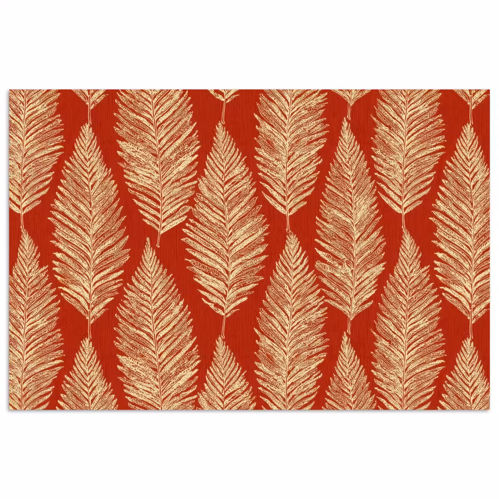 Poster - Rood - Botanisch - Varen - Patroon — 1