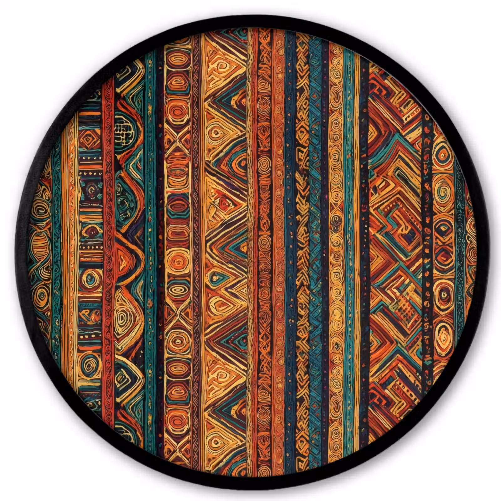 Ronde fotolijst - Kleurrijk - Etnisch - Folkloristisch - Patroon — 1