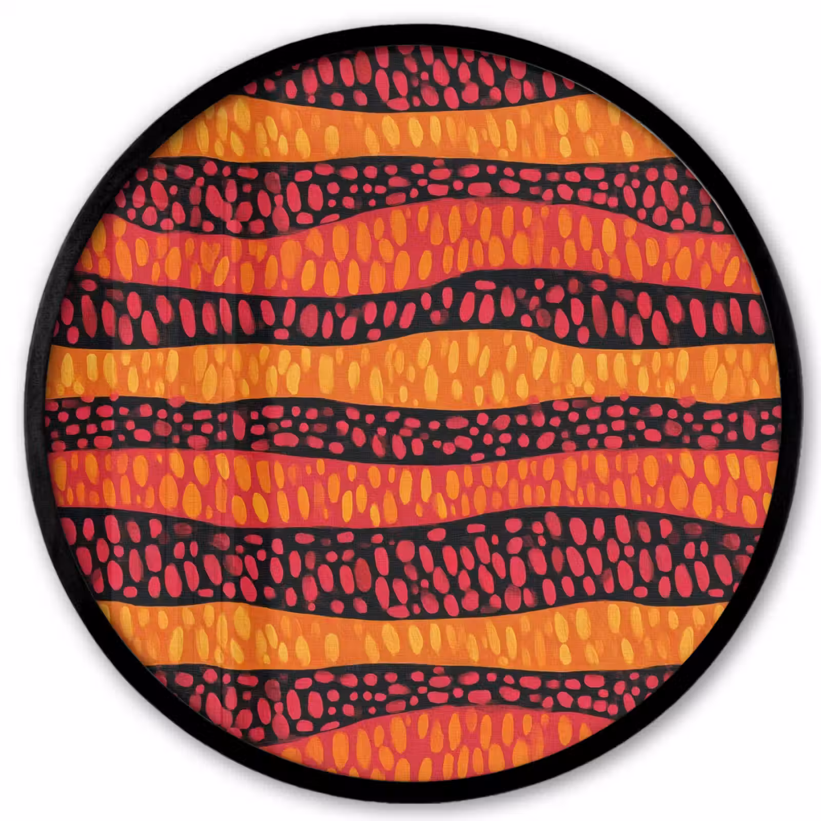 Ronde fotolijst - Oranje - Roze - Expressief - Patroon — 1
