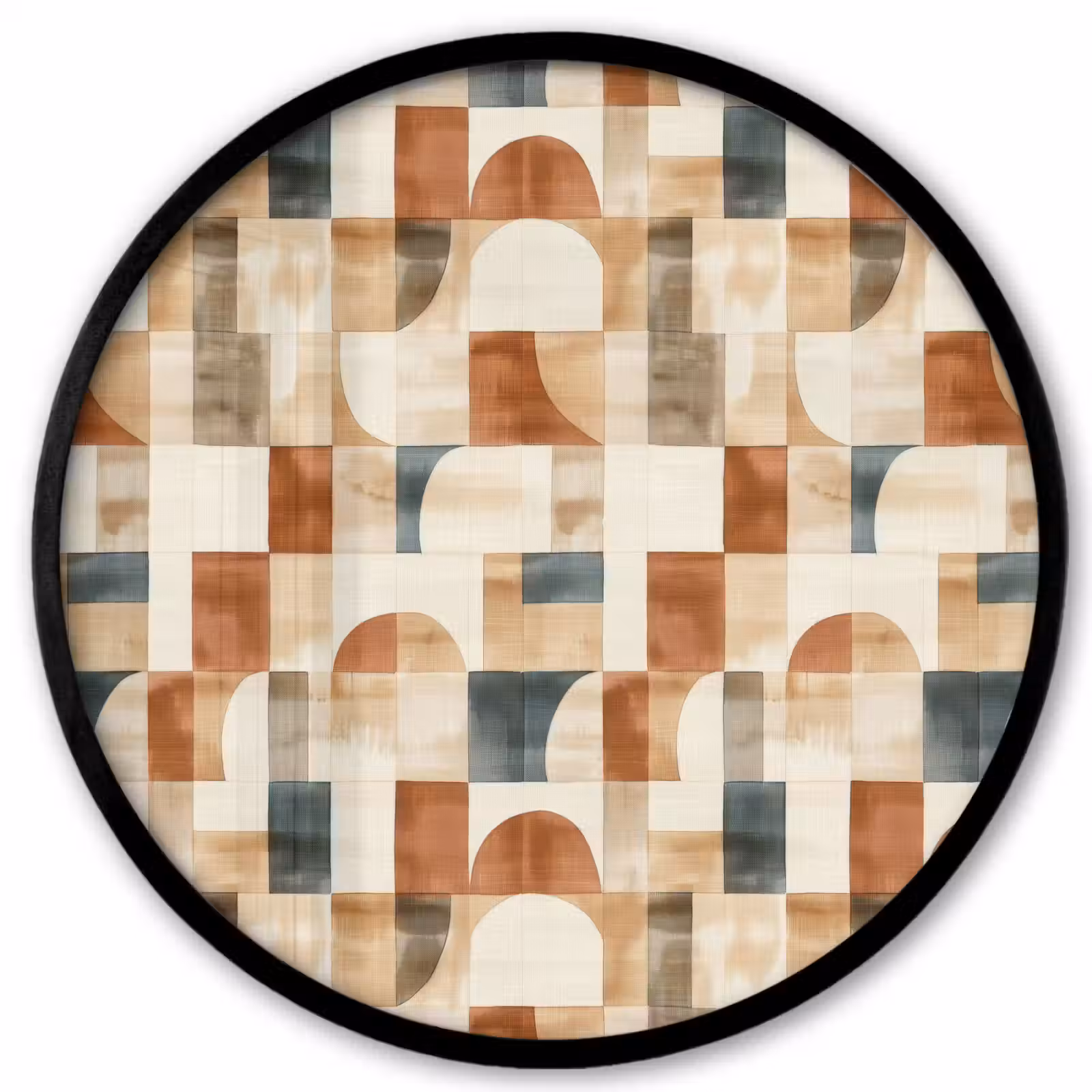 Ronde fotolijst - Terracotta - Geometrisch - Aquarel - Textuur — 1