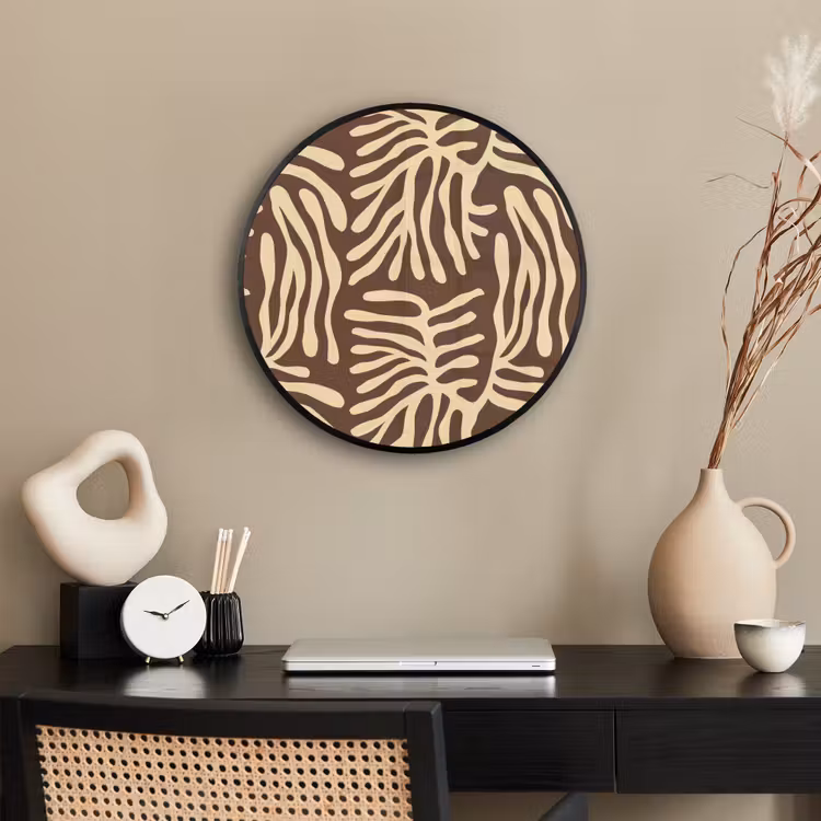 Ronde fotolijst - Bruin - Koraal - Expressief - Patroon — 3