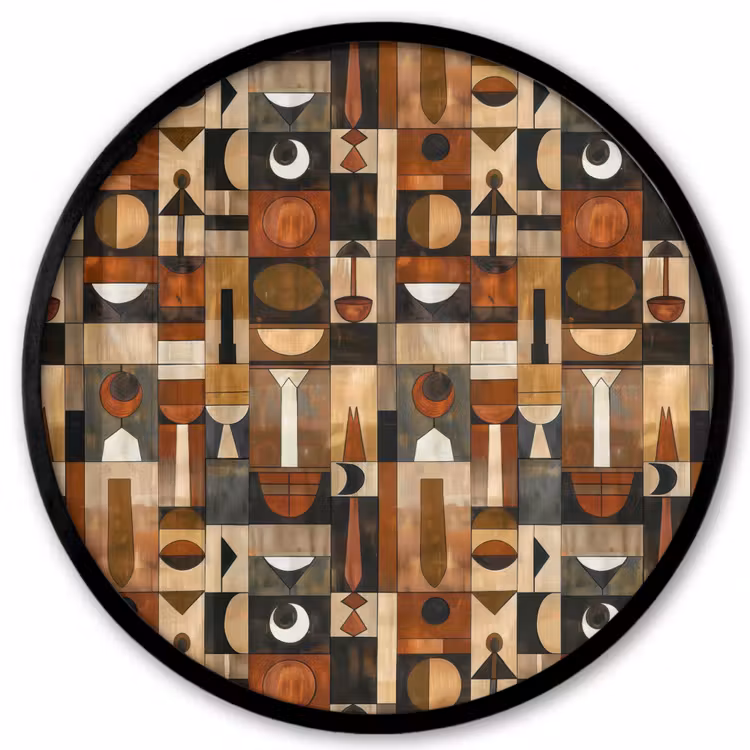 Ronde fotolijst - Terracotta - Geometrisch - Mid-Century - Patroon — 1