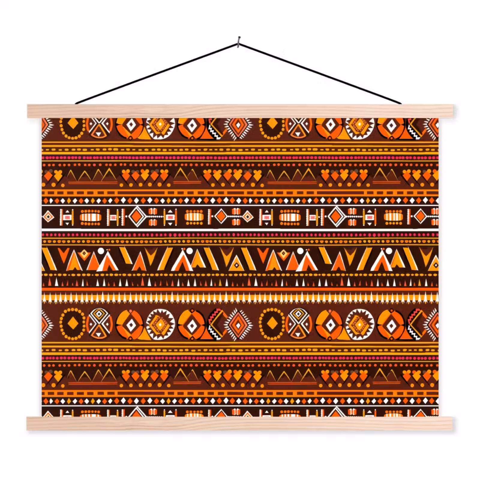 Schoolplaat - Oranje - Etnisch - Tribaal - Geometrisch - Patroon — 1
