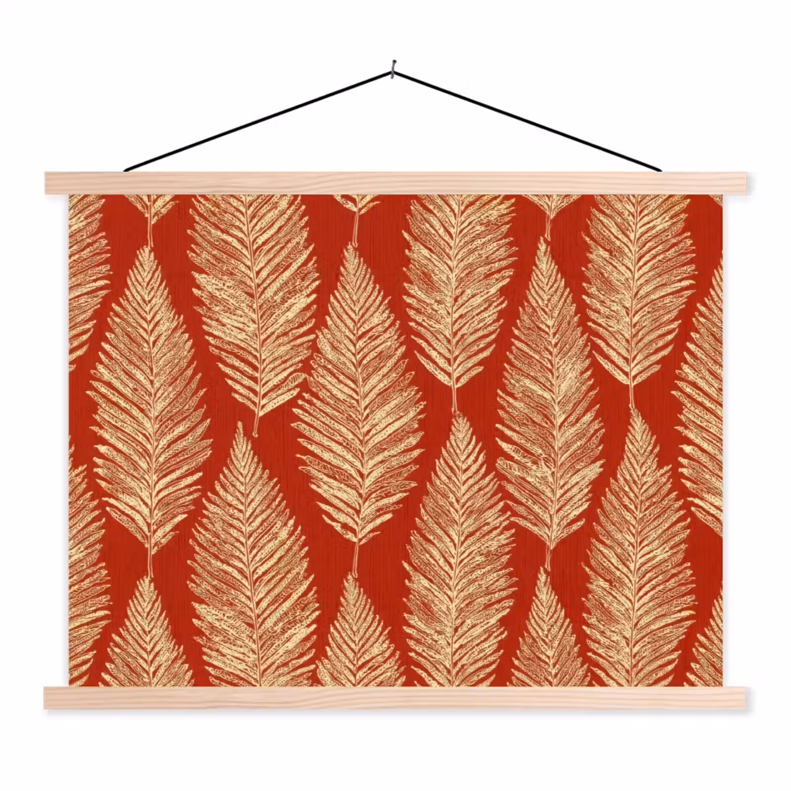 Schoolplaat - Rood - Botanisch - Varen - Patroon — 1