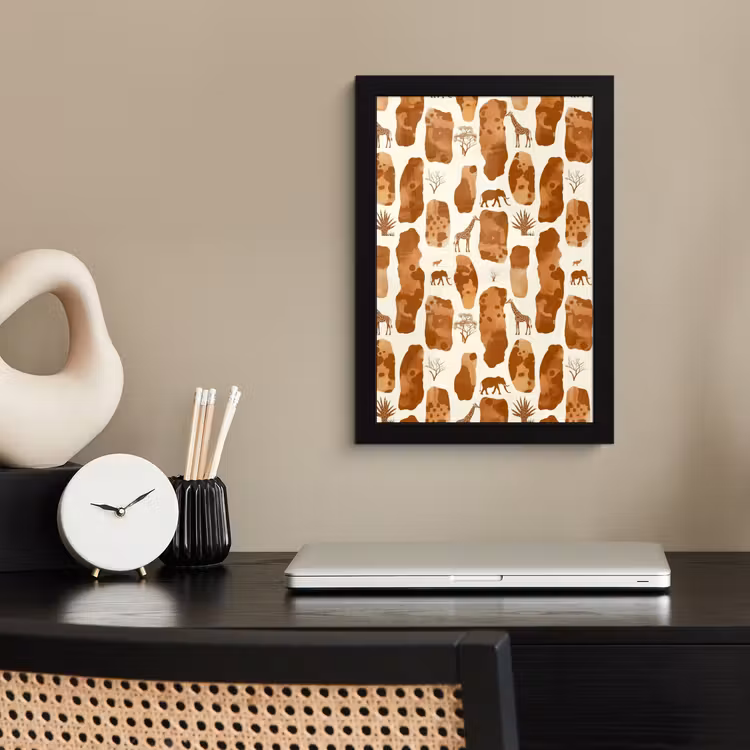 Poster met lijst - Terracotta - Safari - Dieren - Patroon — 3