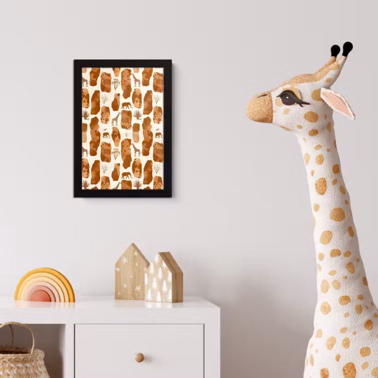 Poster met lijst - Terracotta - Safari - Dieren - Patroon — 5