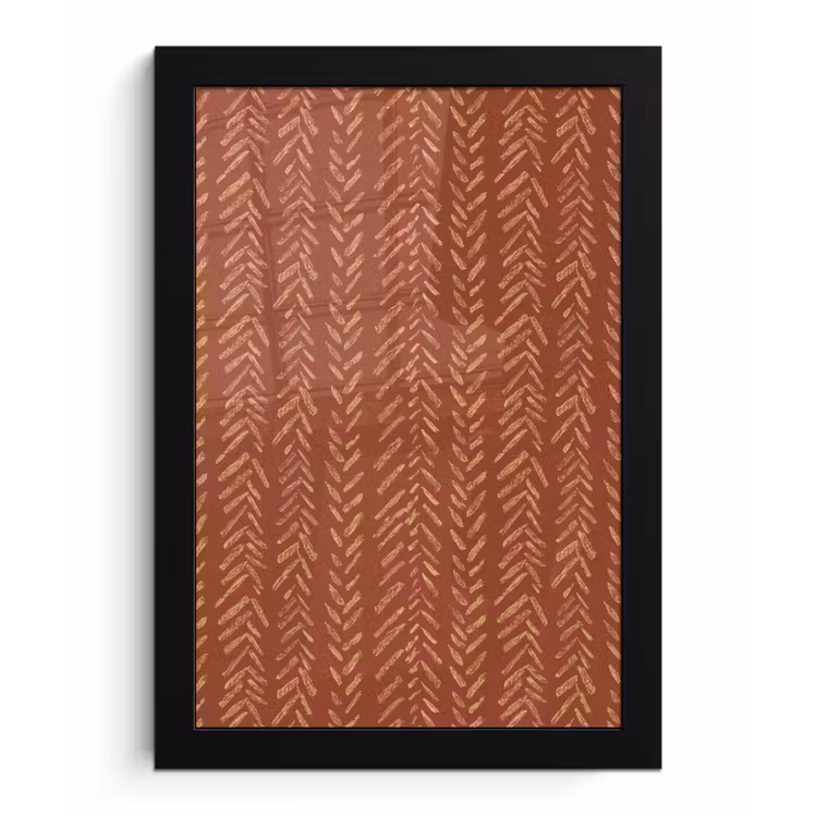 Poster met lijst - Terracotta - Visgraat - Ambachtelijk - Patroon — 1