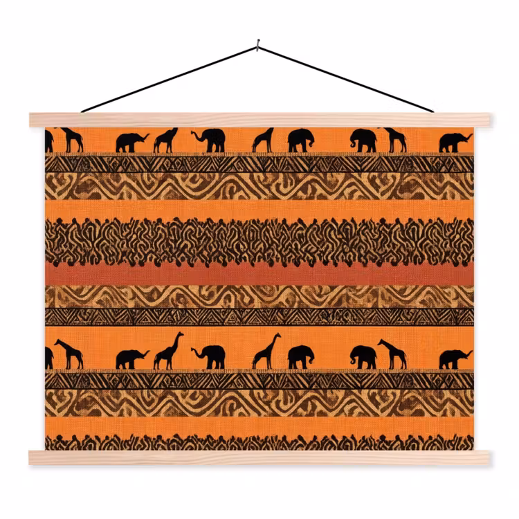 Schoolplaat - Oranje - Safari - Afrikaans - Dieren - Patroon — 1
