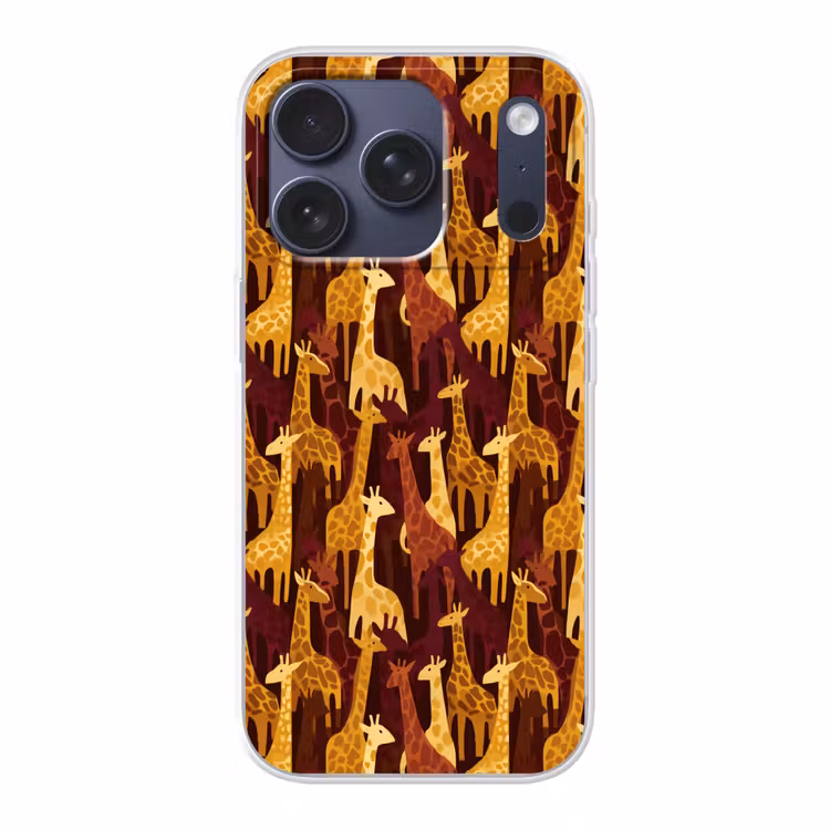 Telefoonhoesje - Bruin - Giraffen - Safari - Patroon — 1
