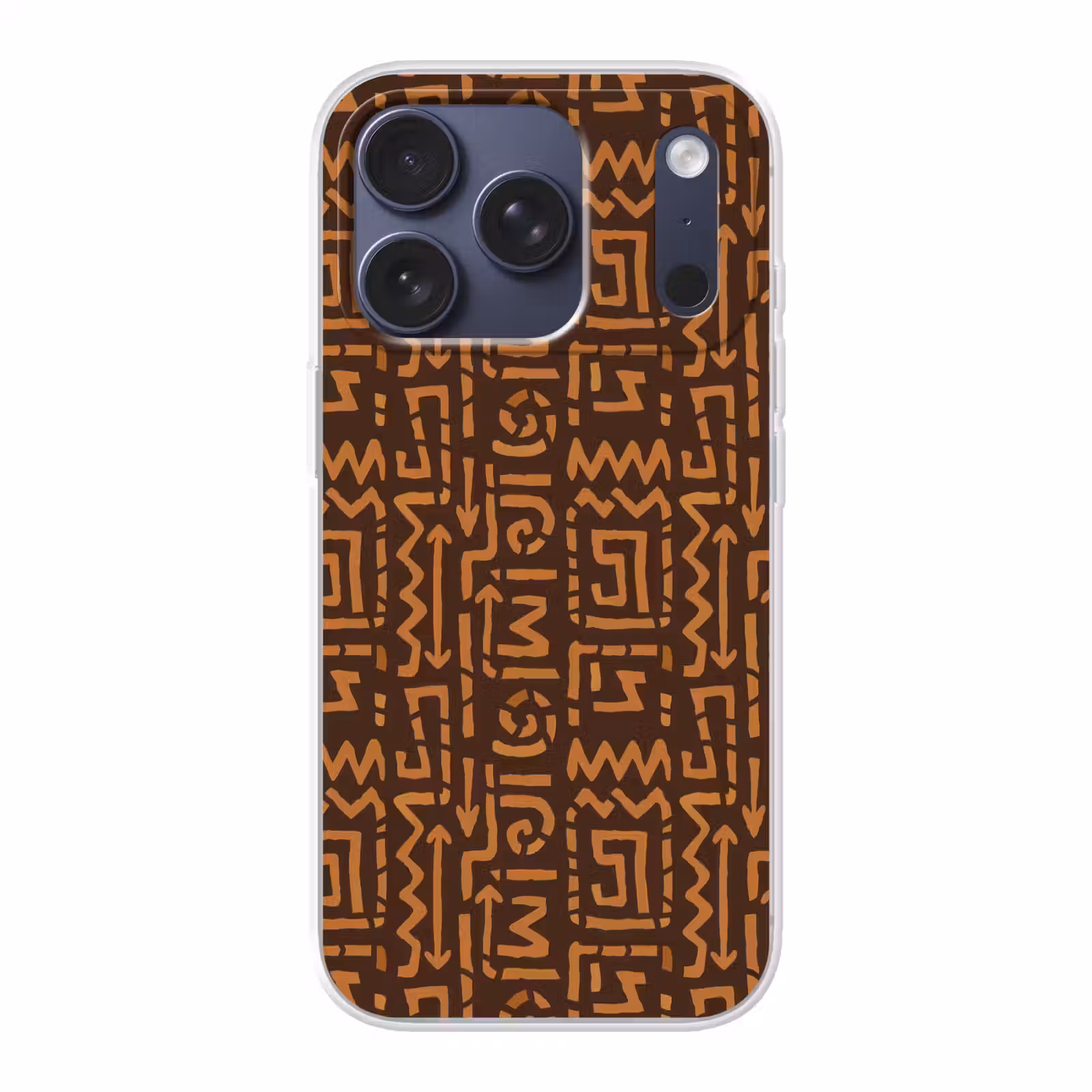 Telefoonhoesje - Chocoladebruin - Etnisch - Tribaal - Symbolen — 1