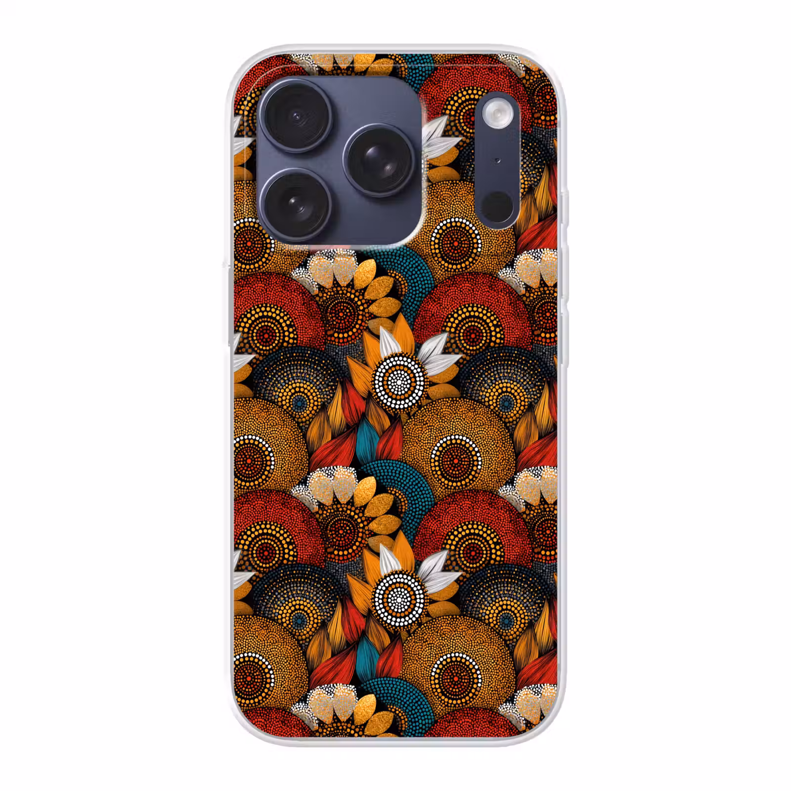 Telefoonhoesje - Kleurrijk - Aboriginal - Dot Painting - Botanisch - Patroon — 1