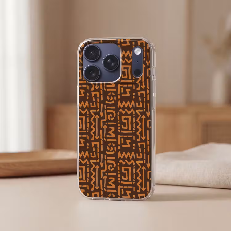 Telefoonhoesje - Chocoladebruin - Etnisch - Tribaal - Symbolen — 3