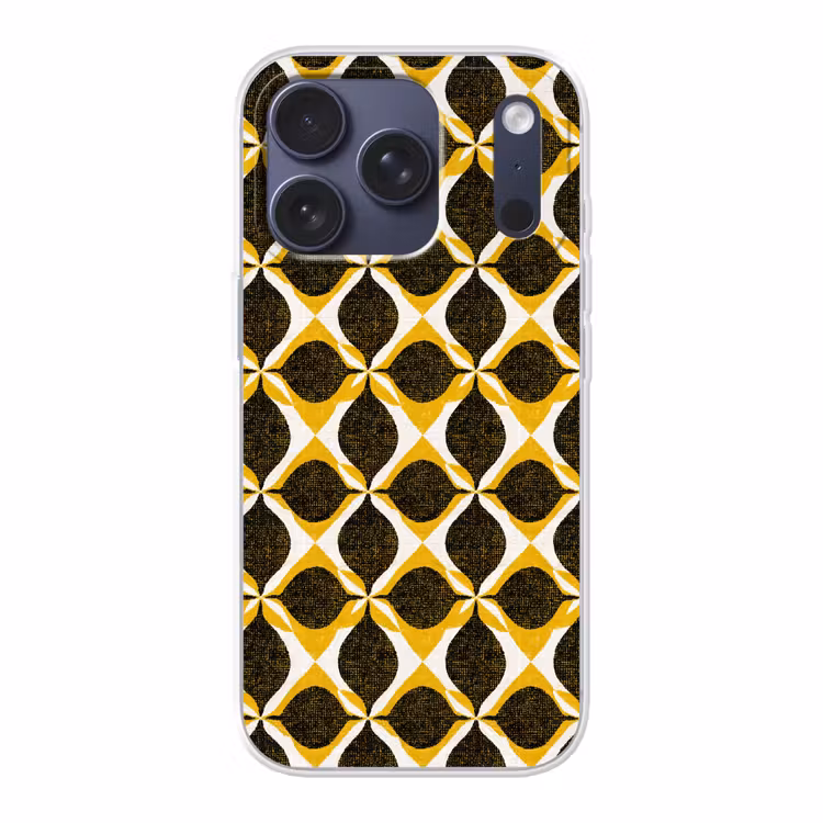 Telefoonhoesje - Geel - Zwart - Geometrisch - Retro - Textuur — 1