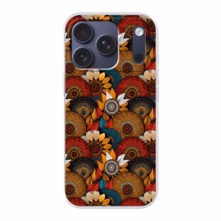 Telefoonhoesje - Kleurrijk - Aboriginal - Dot Painting - Botanisch - Patroon — 1