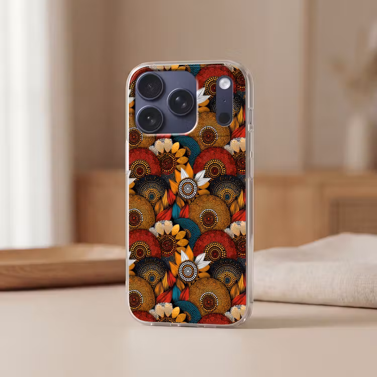Telefoonhoesje - Kleurrijk - Aboriginal - Dot Painting - Botanisch - Patroon — 3