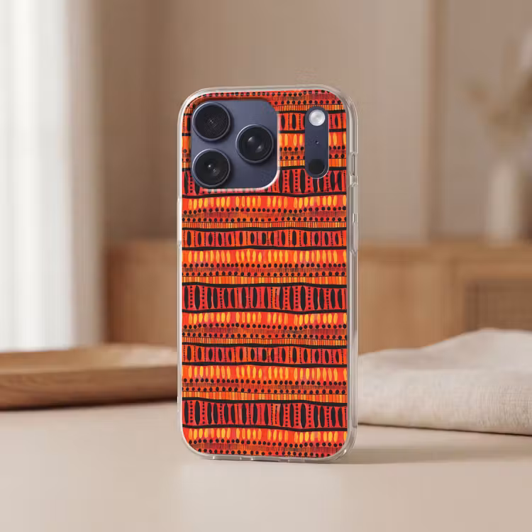 Telefoonhoesje - Rood - Oranje - Etnisch - Expressief - Patroon — 3