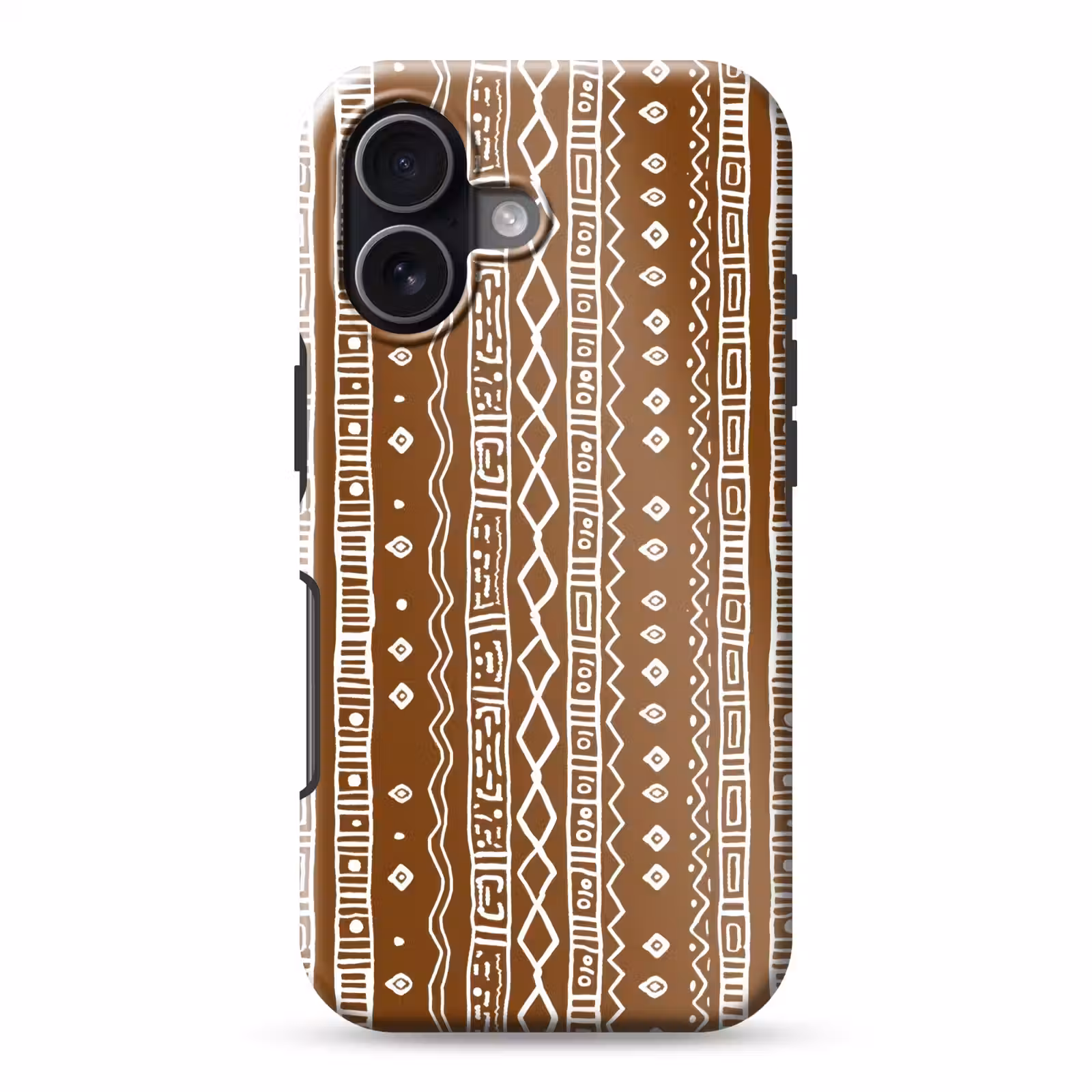 Telefoonhoesje Toughcase - Chocoladebruin - Etnisch - Tribaal - Patroon — 1